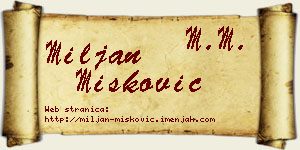 Miljan Mišković vizit kartica
